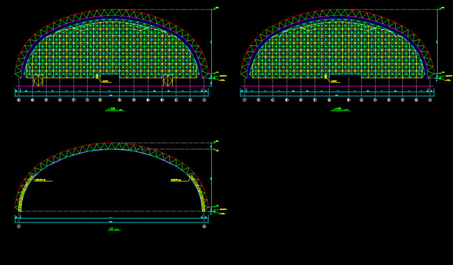 上虞跨度110米，拱高35_7米煤棚网架